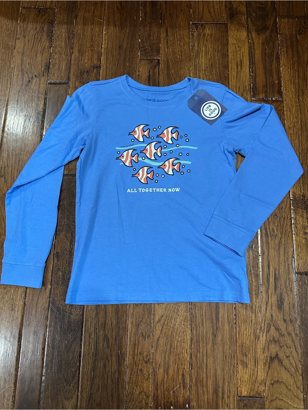 NWT Life Is Good Kids XL Fish Crusher Tee